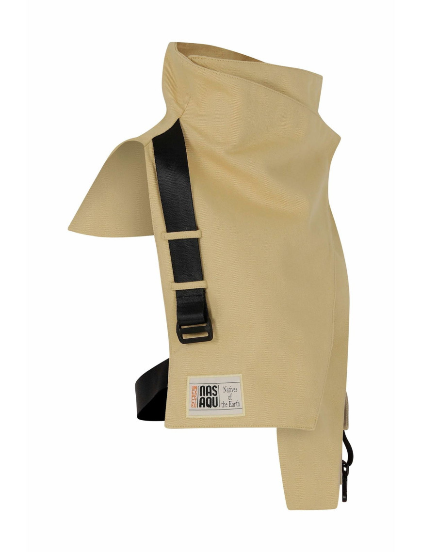 Nasaqu Unisex Ush Yüksek Yaka Bej Yelek