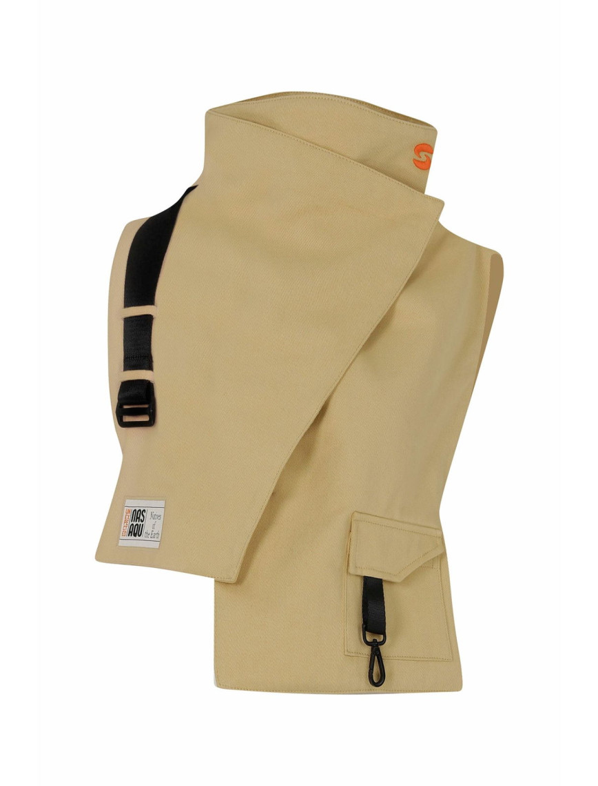 Nasaqu Unisex Ush Yüksek Yaka Bej Yelek