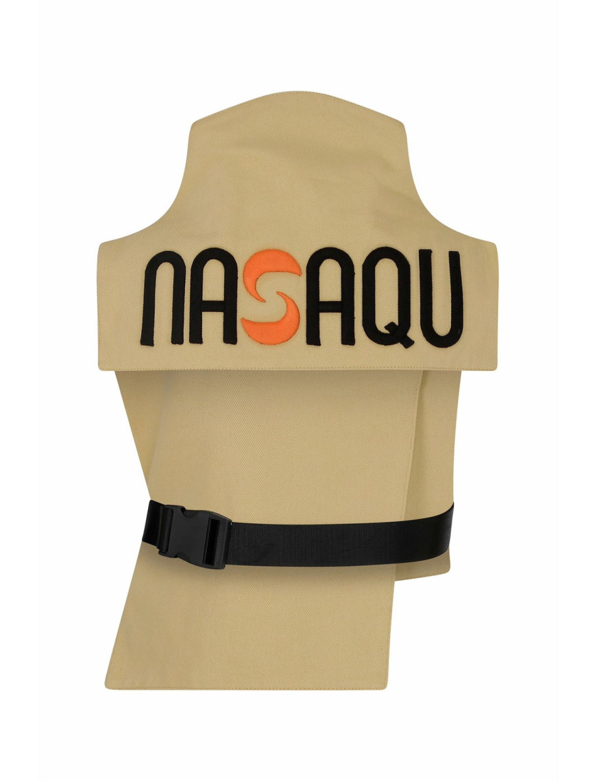 Nasaqu Unisex Ush Yüksek Yaka Bej Yelek