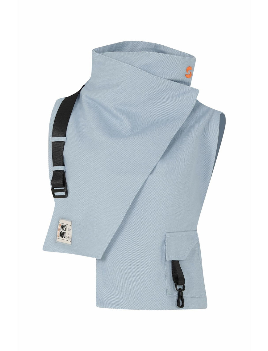 Nasaqu Unisex Ush Yüksek Yaka Açık Mavi Yelek