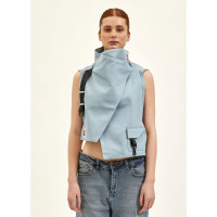 Nasaqu Unisex Ush Yüksek Yaka Açık Mavi Yelek