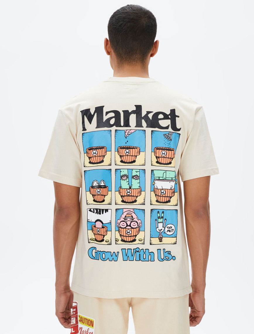 Market Grow With Us Erkek Krem T-Shirt Market Grow With Us Erkek Krem T-Shirt