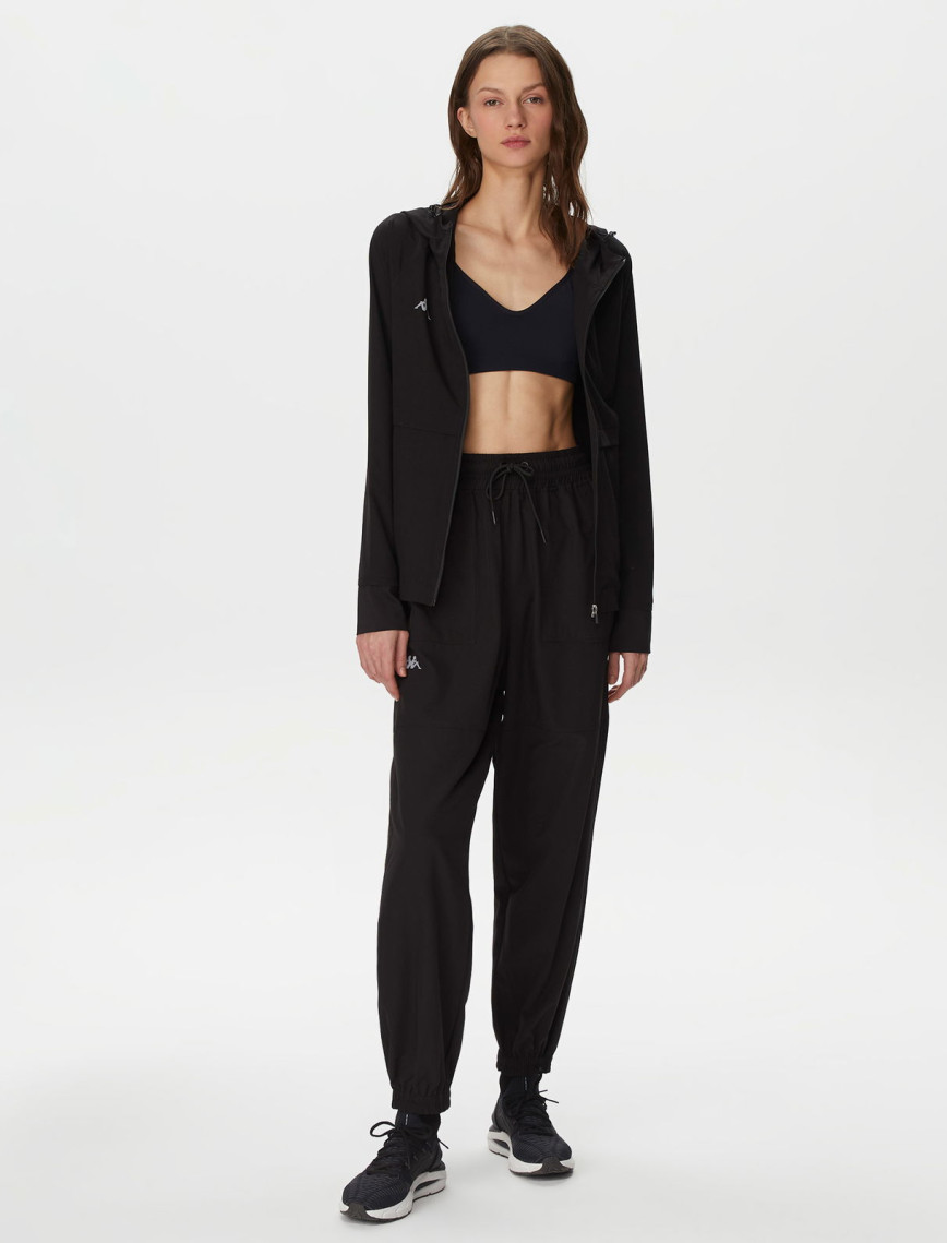 Kappa Logo Tama Kadın Siyah Outdoor Yağmurluk Kappa Logo Tama Kadın Siyah Outdoor Yağmurluk