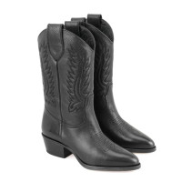 Rio Siyah Kadın Desenli Deri Kovboy Çizmesi Rio Siyah Kadın Desenli Deri Kovboy Çizmesi