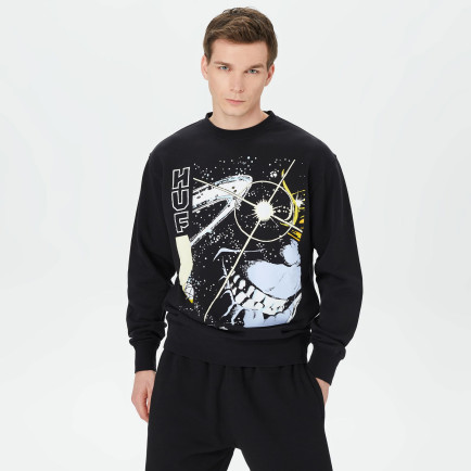 HUF Thanos Eye Washed Erkek Siyah Sweatshirt HUF Thanos Eye Washed Erkek Siyah Sweatshirt