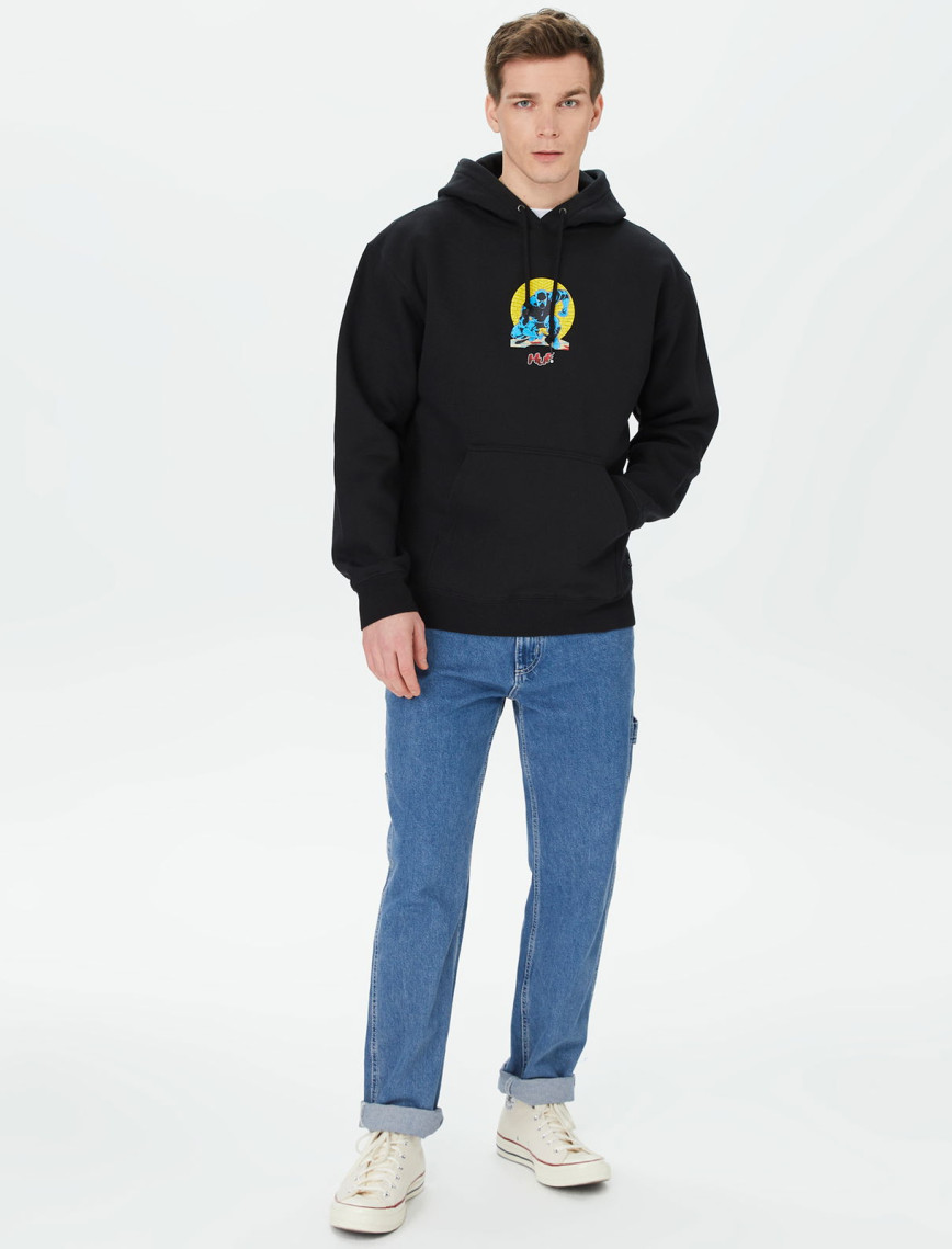 HUF Night Prowling Erkek Siyah Hoodie HUF Night Prowling Erkek Siyah Hoodie