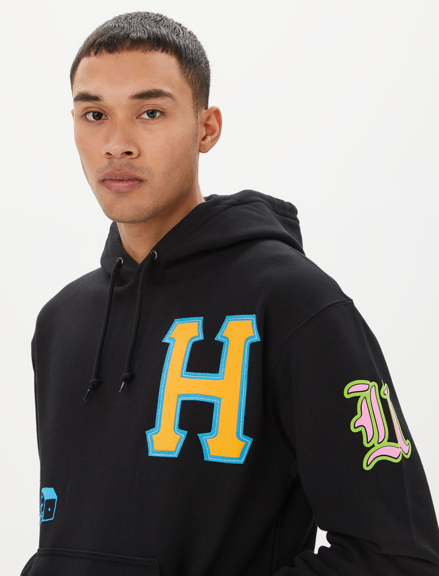 HUF Fly Die Erkek Siyah Hoodie HUF Fly Die Erkek Siyah Hoodie