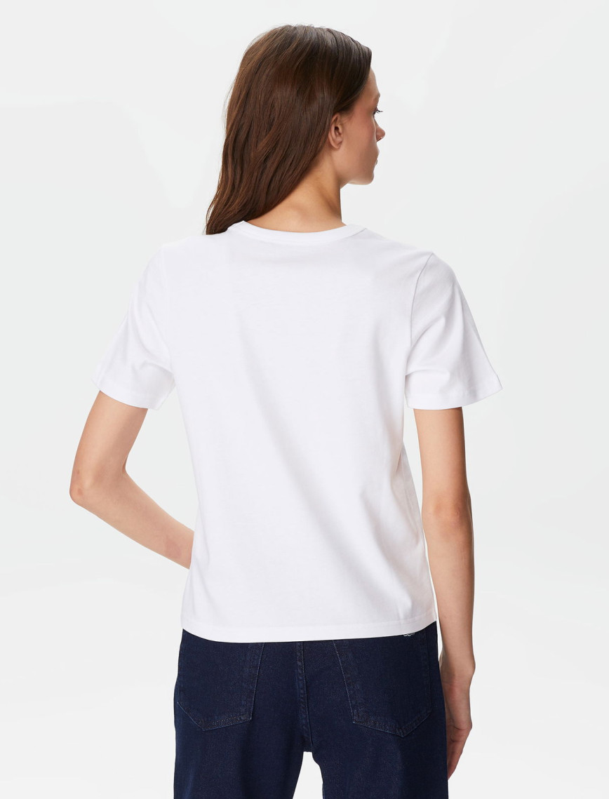 Les Benjamins Regular 402 Kadın Beyaz T-Shirt Les Benjamins Regular 402 Kadın Beyaz T-Shirt