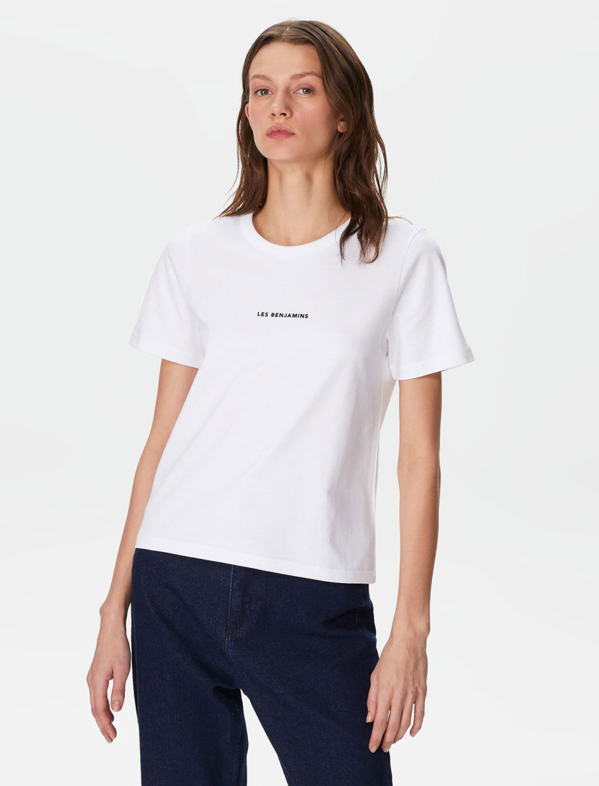 Les Benjamins Regular 402 Kadın Beyaz T-Shirt Les Benjamins Regular 402 Kadın Beyaz T-Shirt