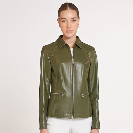 Alda Kadın Gömlek Yakalı Deri Ceket Alda Kadın Gömlek Yakalı Deri Ceket