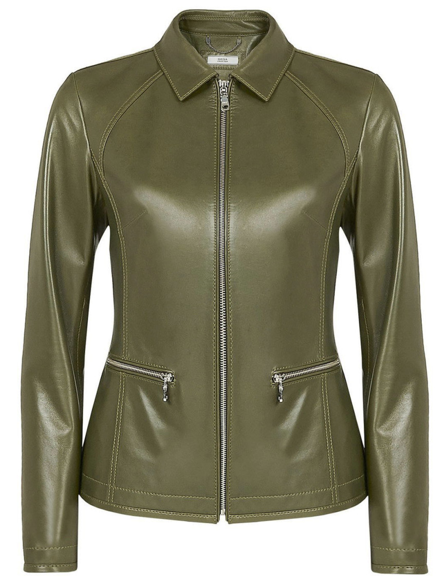 Alda Kadın Gömlek Yakalı Deri Ceket