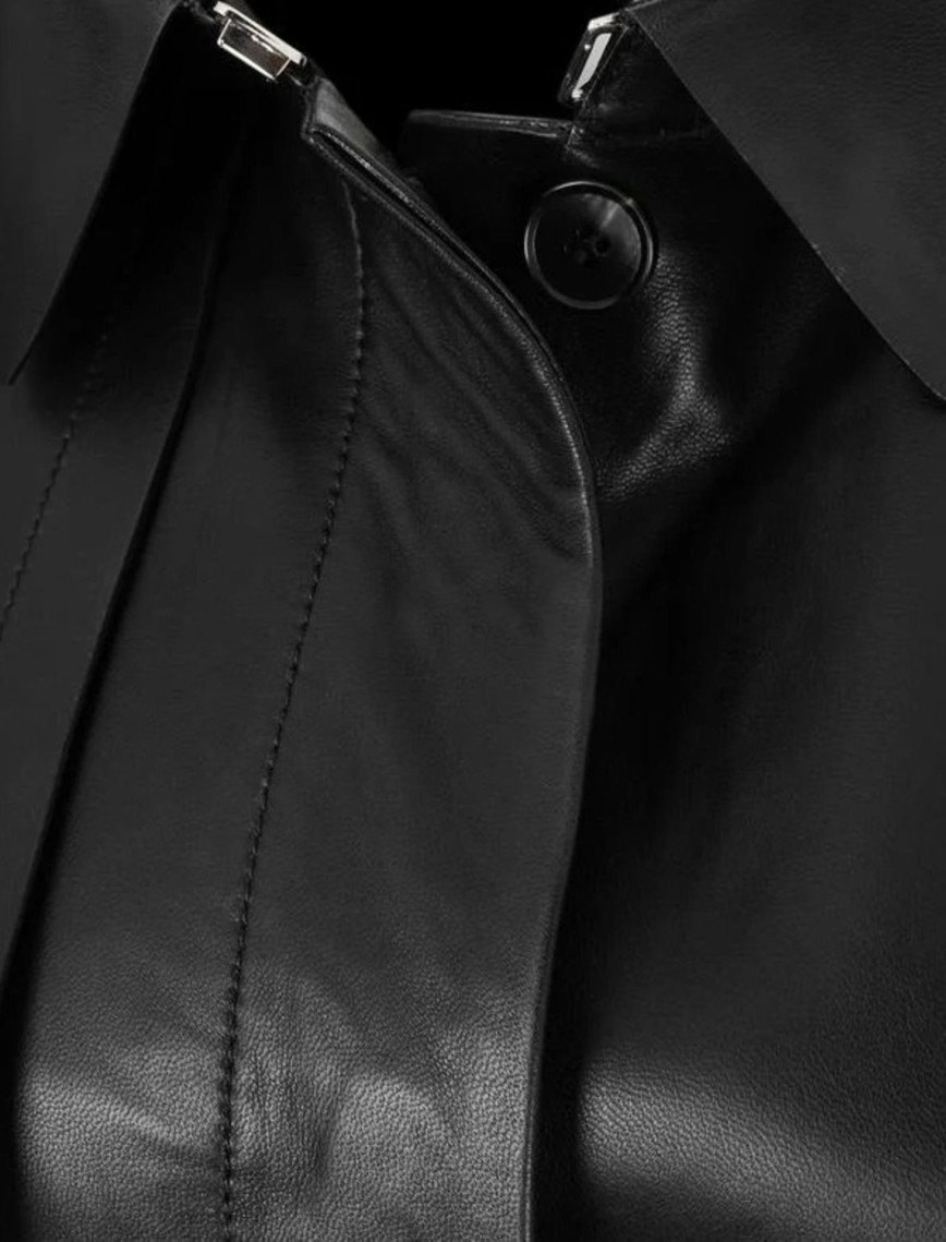 Laira Siyah Kadın Deri Trençkot Laira Siyah Kadın Deri Trençkot