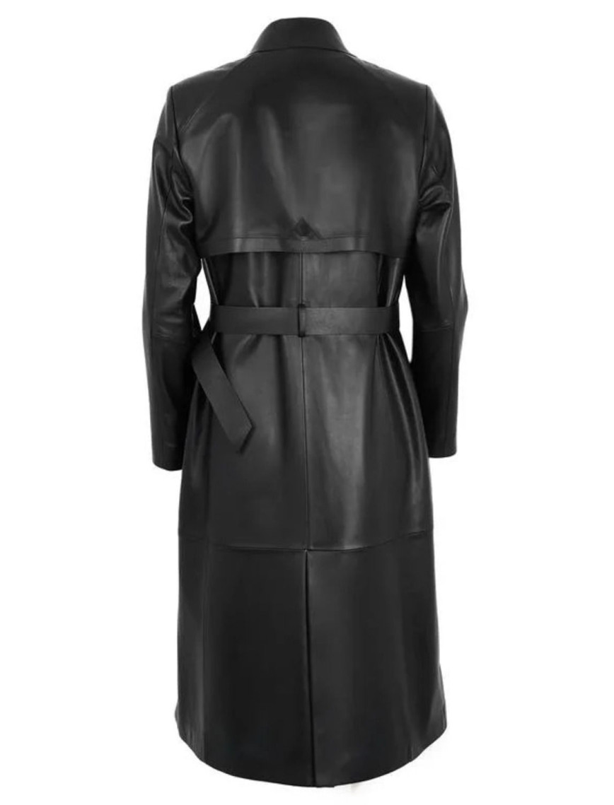 Laira Siyah Kadın Deri Trençkot Laira Siyah Kadın Deri Trençkot