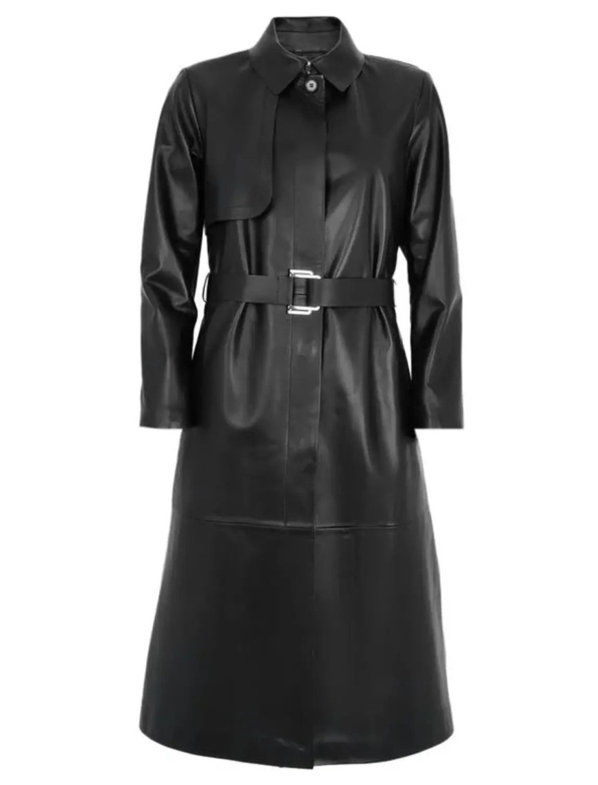 Laira Siyah Kadın Deri Trençkot Laira Siyah Kadın Deri Trençkot