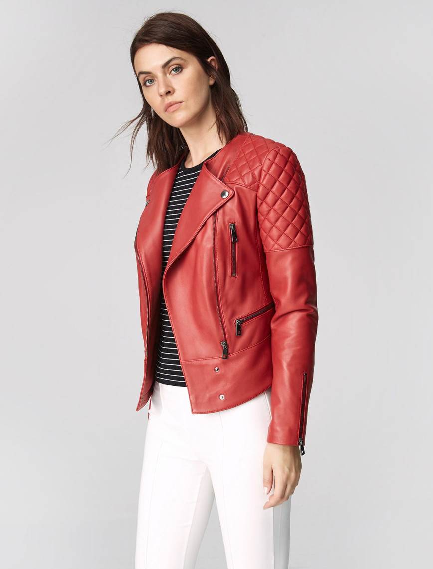 Kırmızı Adonita Kadın Deri Mont Kırmızı Adonita Kadın Deri Mont