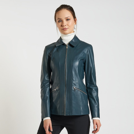 Yeşil Jaxie Kadın Deri Ceket Yeşil Jaxie Kadın Deri Ceket