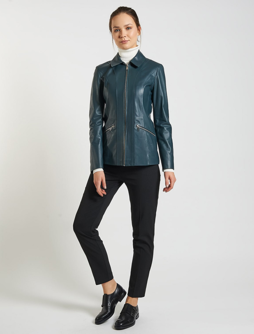 Yeşil Jaxie Kadın Deri Ceket Yeşil Jaxie Kadın Deri Ceket