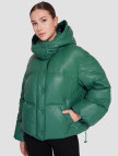 Jenna Yeşil Kadın Kapüşonlu Puffer Deri Mont Jenna Yeşil Kadın Kapüşonlu Puffer Deri Mont