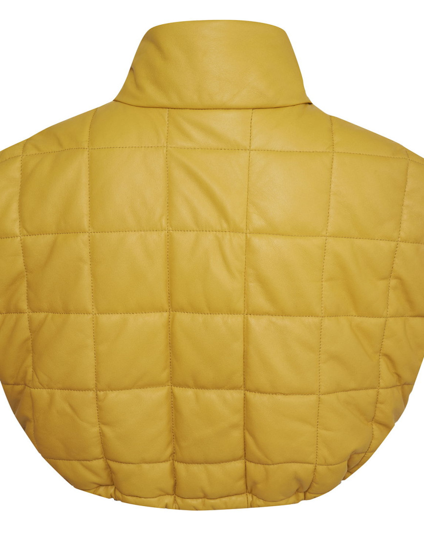 Marquise Sarı Kadın Kısa Puffer Deri Yelek Marquise Sarı Kadın Kısa Puffer Deri Yelek
