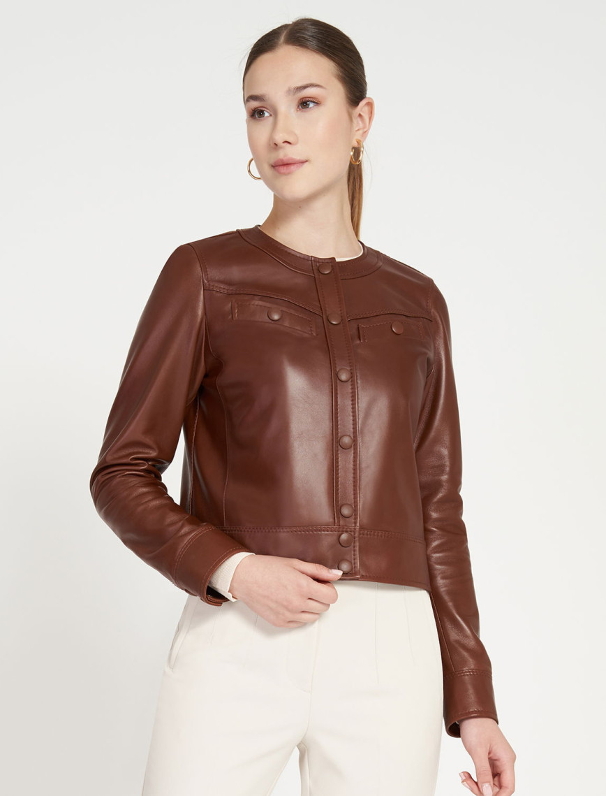Marry Konyak Kadın Deri Ceket Marry Konyak Kadın Deri Ceket