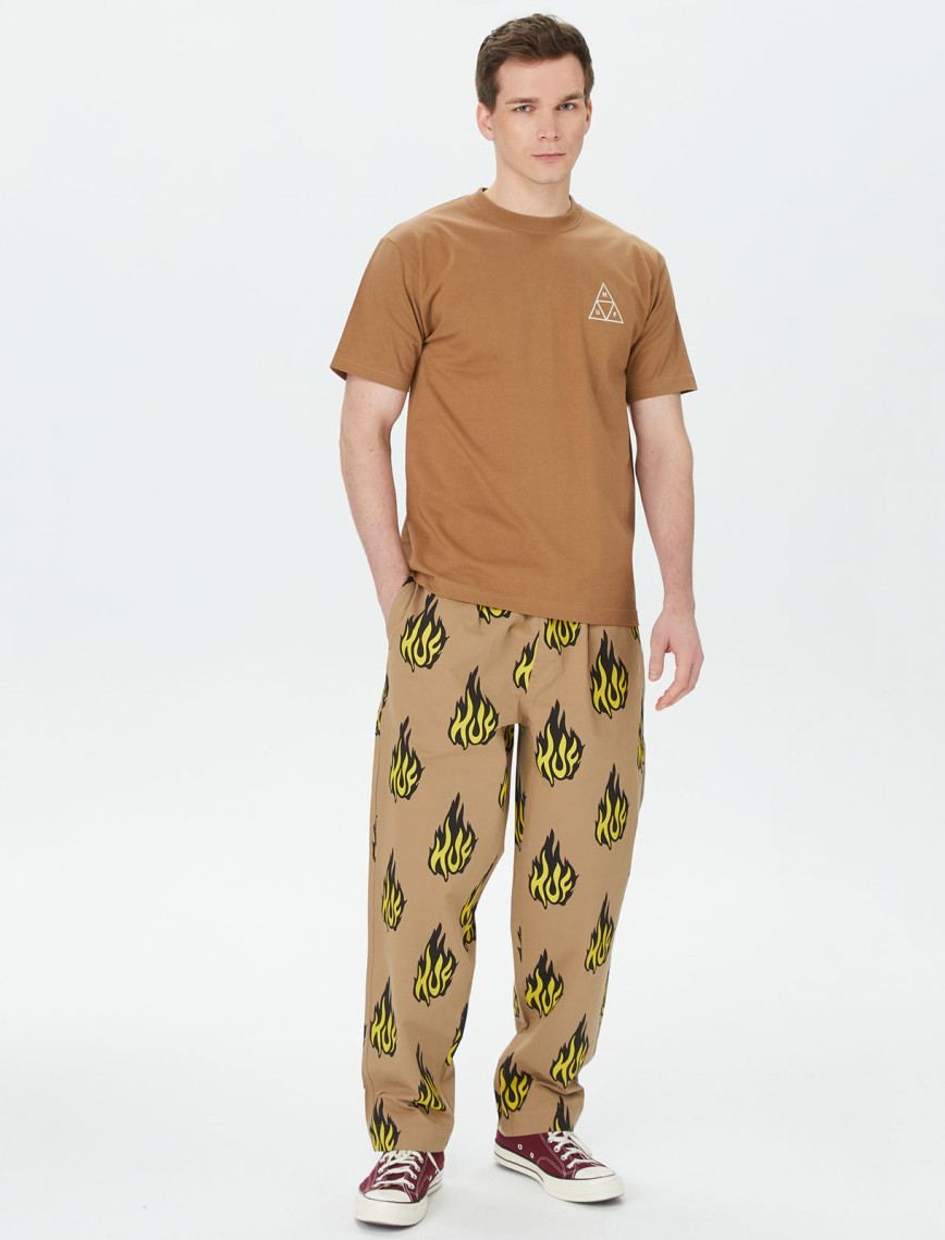 HUF Set Tt Erkek Kahverengi T-Shirt HUF Set Tt Erkek Kahverengi T-Shirt