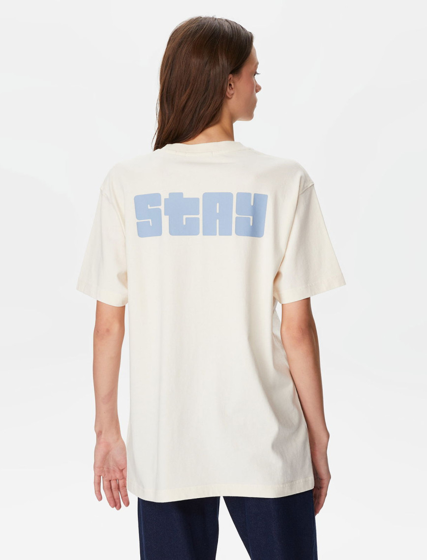 The Stay Line Epic Unisex Krem T-Shirt The Stay Line Epic Unisex Krem T-Shirt