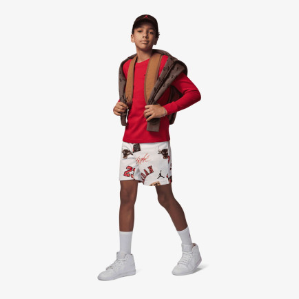 Jordan Essentials All-Over Printed Çocuk Beyaz Şort Jordan Essentials All-Over Printed Çocuk Beyaz Şort