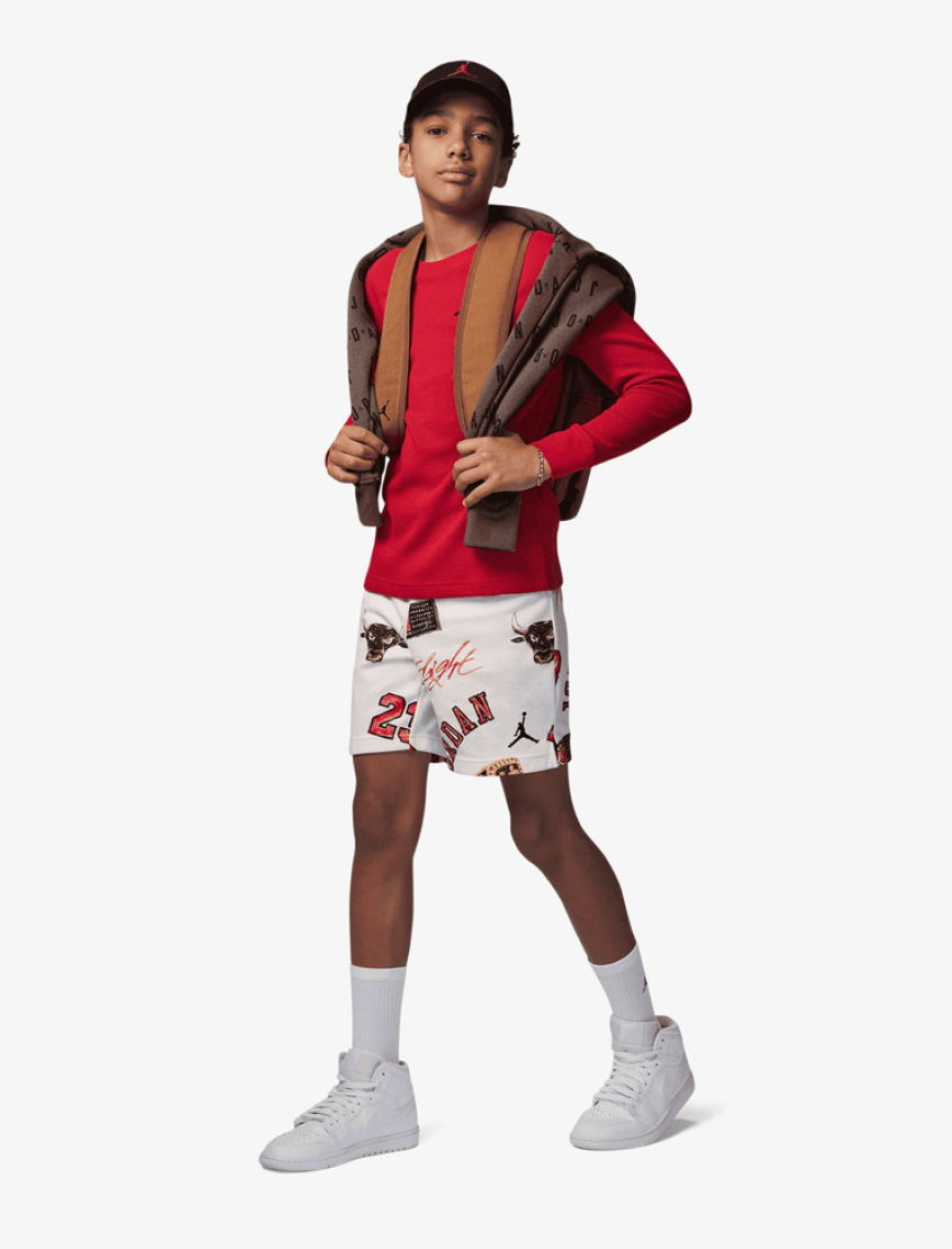 Jordan Essentials All-Over Printed Çocuk Beyaz Şort