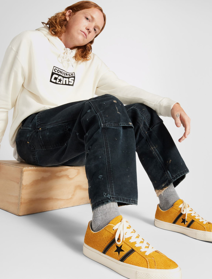 Converse One Star Academy Pro Suede Unisex Sarı Sneaker Converse One Star Academy Pro Suede Unisex Sarı Sneaker