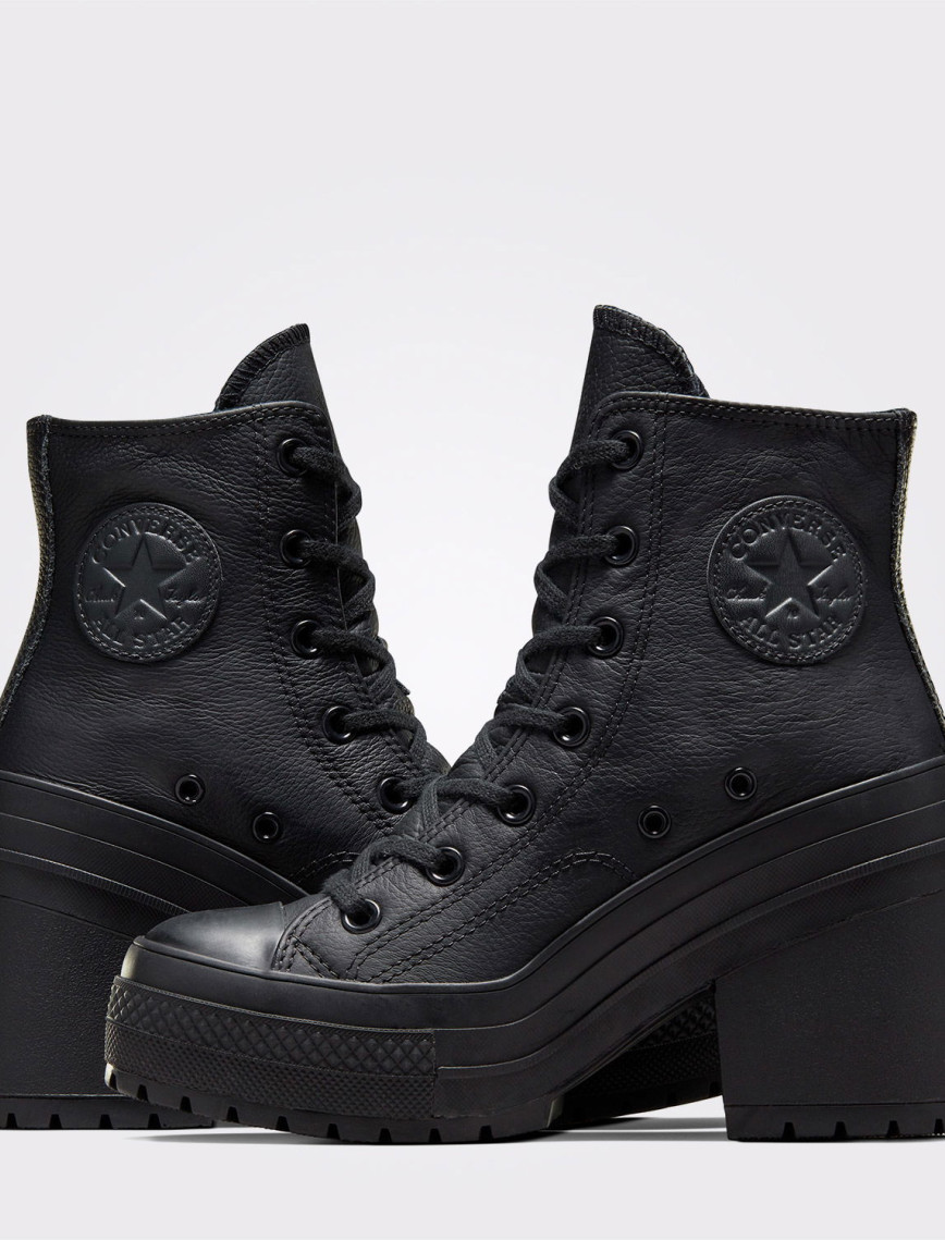 Converse Chuck 70 De Luxe Unisex Siyah Deri Platform Sneaker Converse Chuck 70 De Luxe Unisex Siyah Deri Platform Sneaker