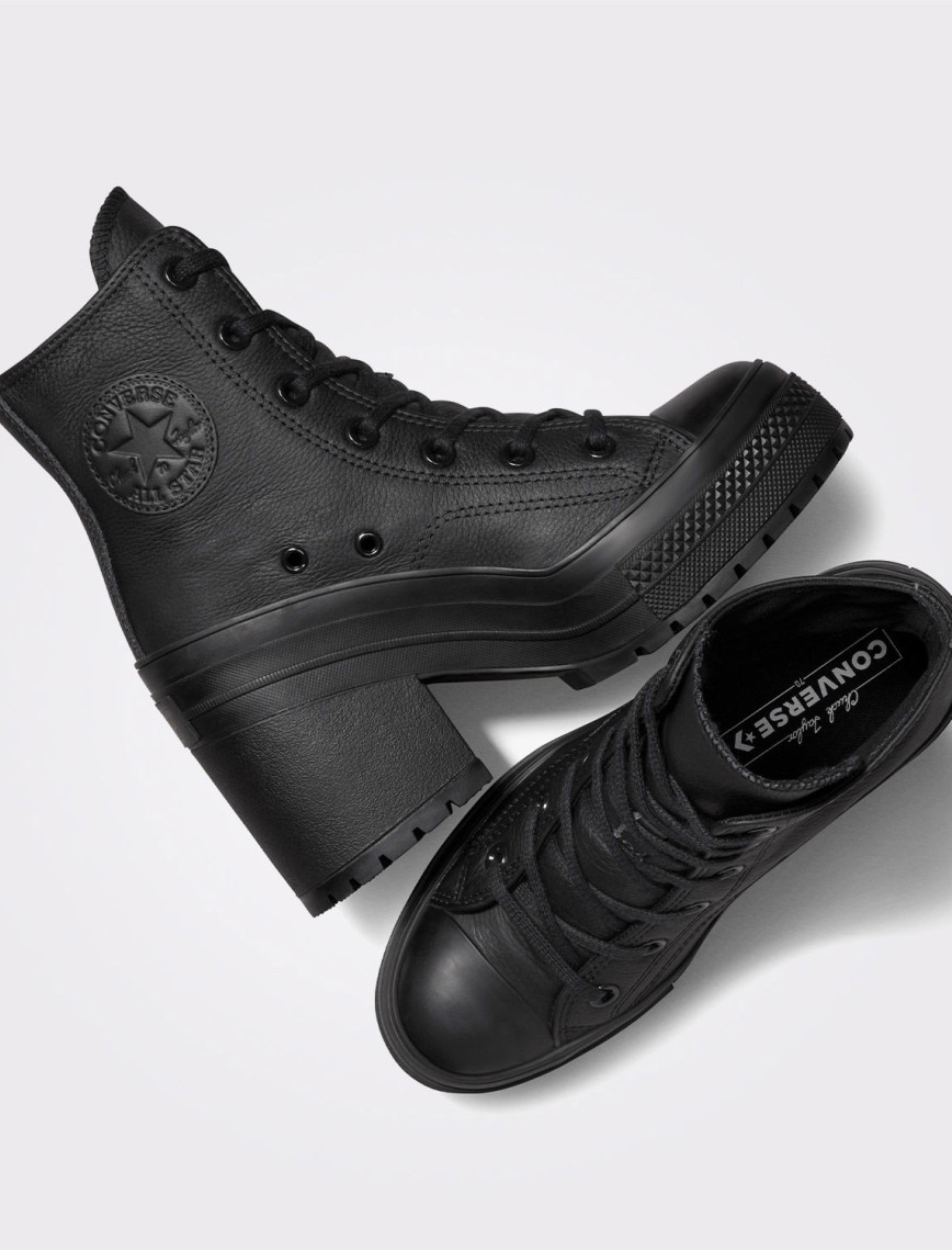 Converse Chuck 70 De Luxe Unisex Siyah Deri Platform Sneaker Converse Chuck 70 De Luxe Unisex Siyah Deri Platform Sneaker