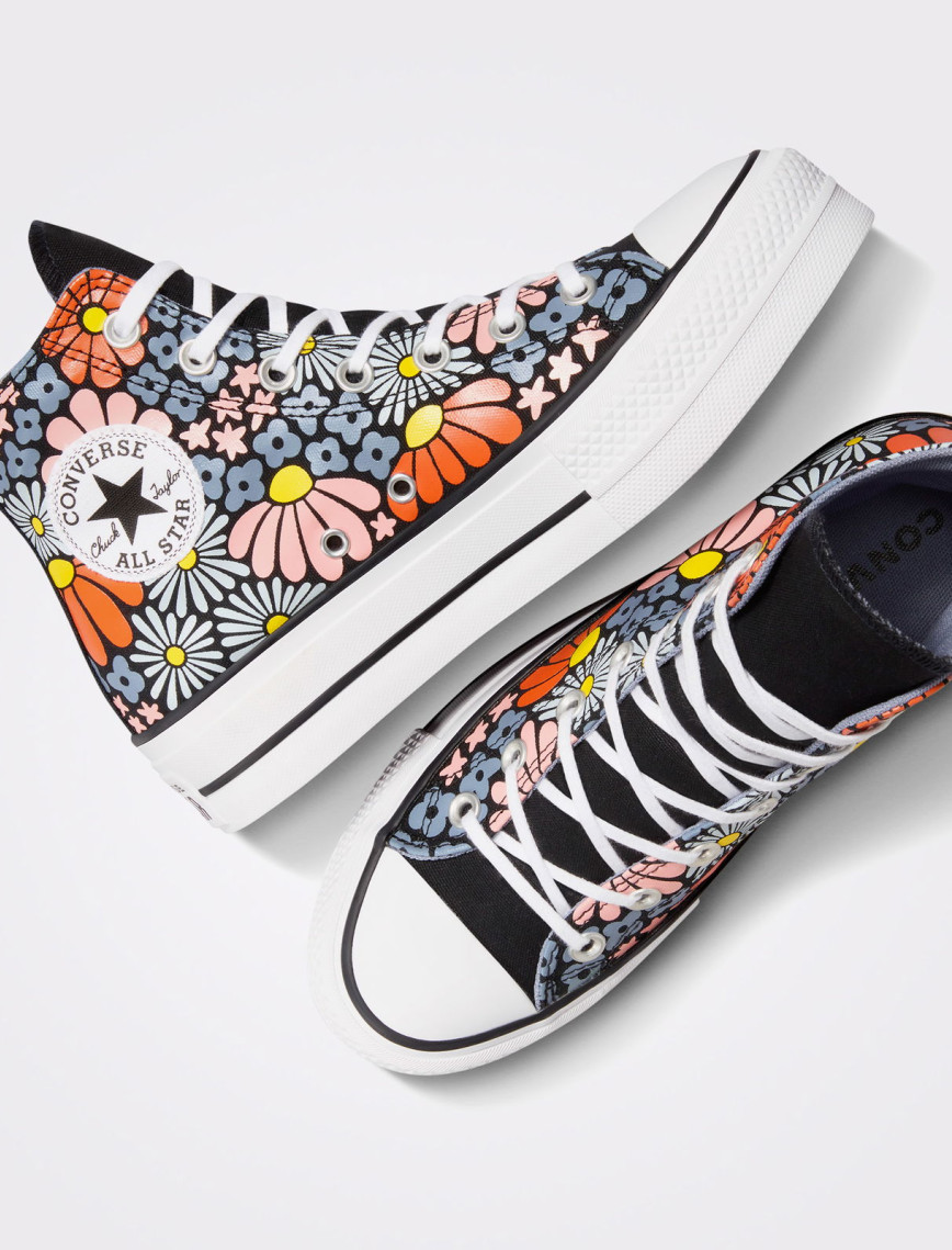 Converse Chuck Taylor All Star Lift Platform Floral Kadın Siyah Sneaker Converse Chuck Taylor All Star Lift Platform Floral Kadın Siyah Sneaker