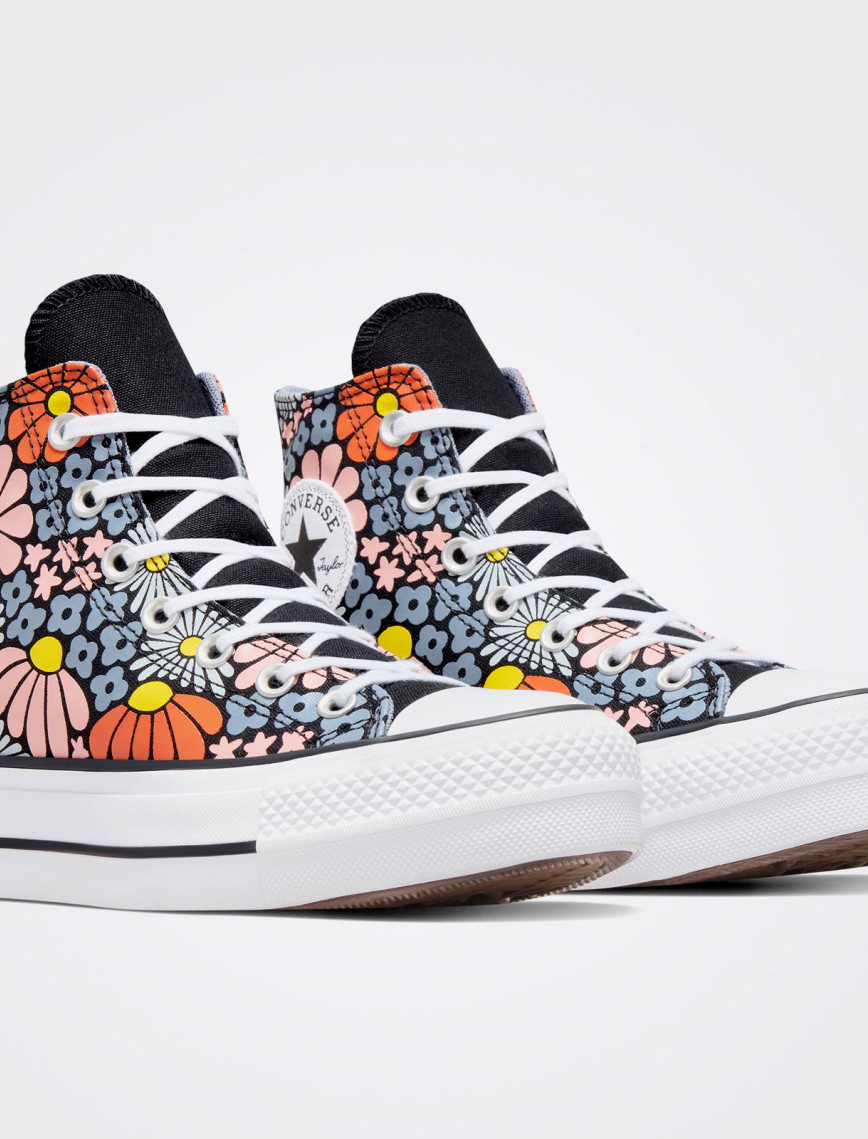 Converse Chuck Taylor All Star Lift Platform Floral Kadın Siyah Sneaker Converse Chuck Taylor All Star Lift Platform Floral Kadın Siyah Sneaker