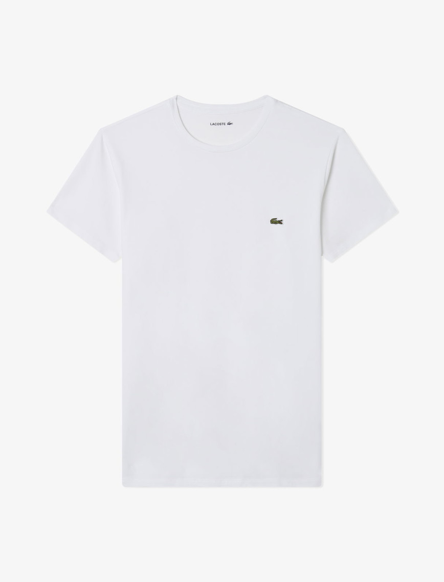 Lacoste Erkek Slim Fit Bisiklet Yaka Beyaz T-Shirt Lacoste Erkek Slim Fit Bisiklet Yaka Beyaz T-Shirt