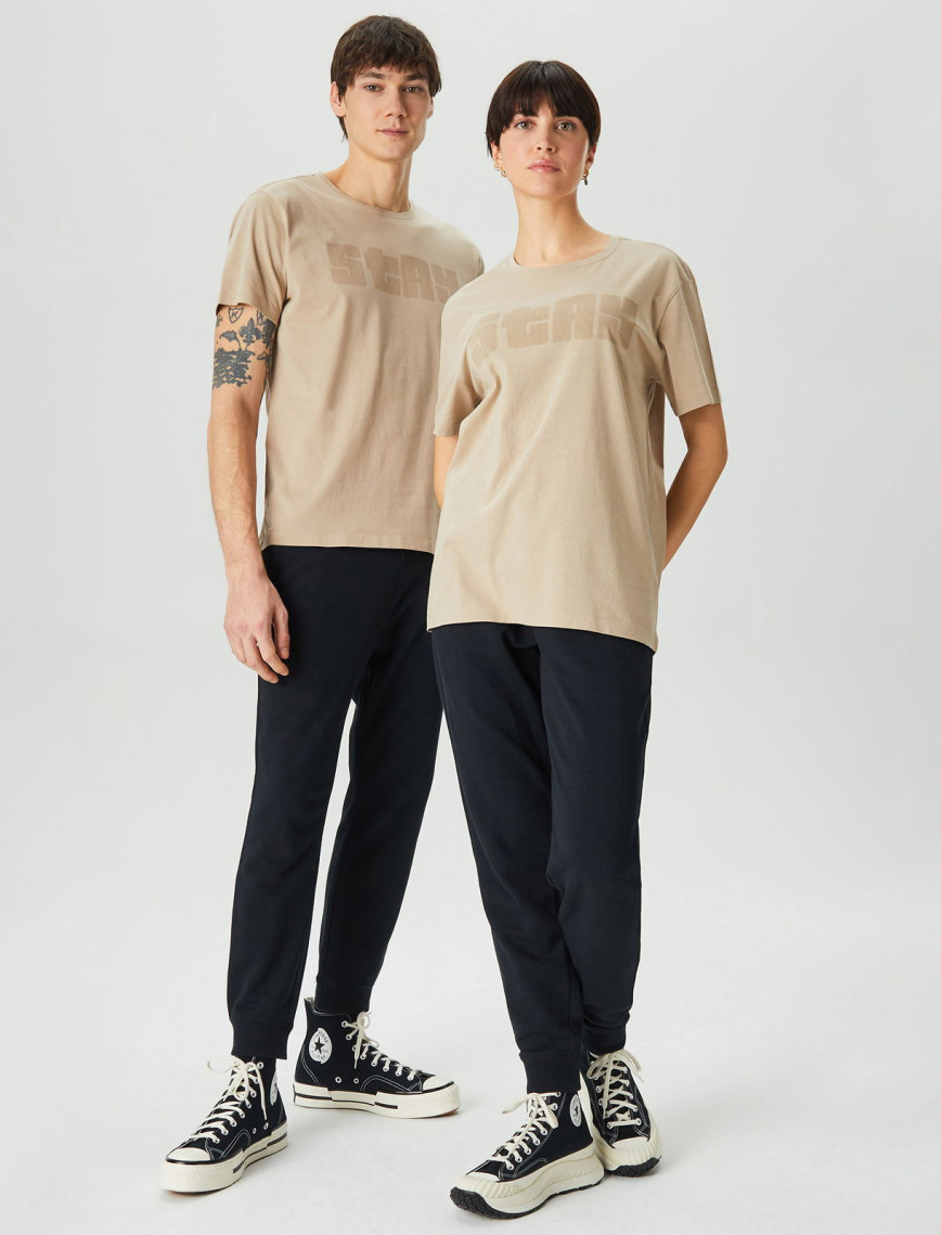 The Stay Line Ghost Print Unisex Bej T-Shirt The Stay Line Ghost Print Unisex Bej T-Shirt