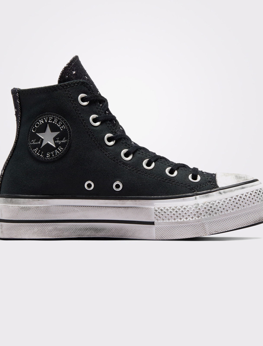 Converse Chuck Taylor All Star Lift Chrome Kadın Siyah Platform Sneaker Converse Chuck Taylor All Star Lift Chrome Kadın Siyah Platform Sneaker
