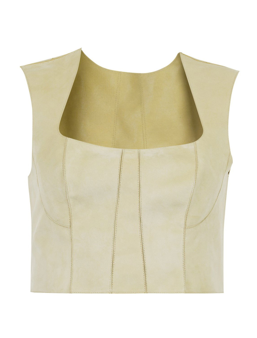 Lissandra Yeşil Kadın Deri Büstiyer Lissandra Yeşil Kadın Deri Büstiyer