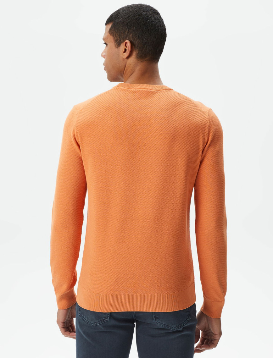 Lacoste Erkek Regular Fit Bisiklet Yaka Turuncu Kazak