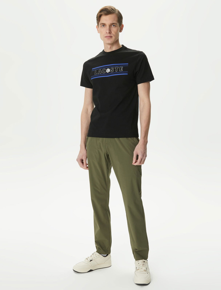 Lacoste Erkek Regular Fit Bisiklet Yaka Baskılı Siyah T-Shirt Lacoste Erkek Regular Fit Bisiklet Yaka Baskılı Siyah T-Shirt