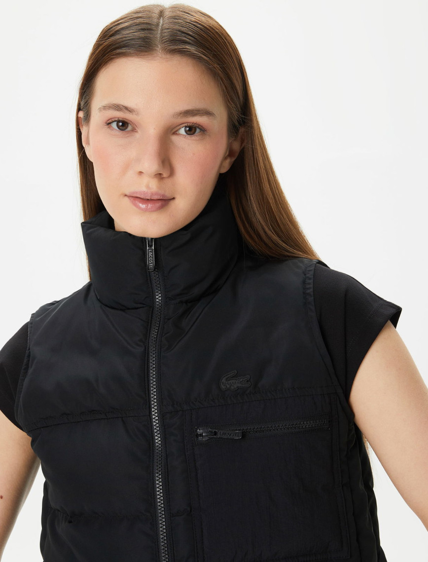 Lacoste Kadın Dik Yaka Kapitone Siyah Yelek Lacoste Kadın Dik Yaka Kapitone Siyah Yelek