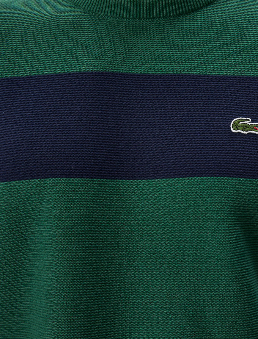 Lacoste Erkek Regular Fit Bisiklet Yaka Renk Bloklu Yeşil Kazak Lacoste Erkek Regular Fit Bisiklet Yaka Renk Bloklu Yeşil Kazak