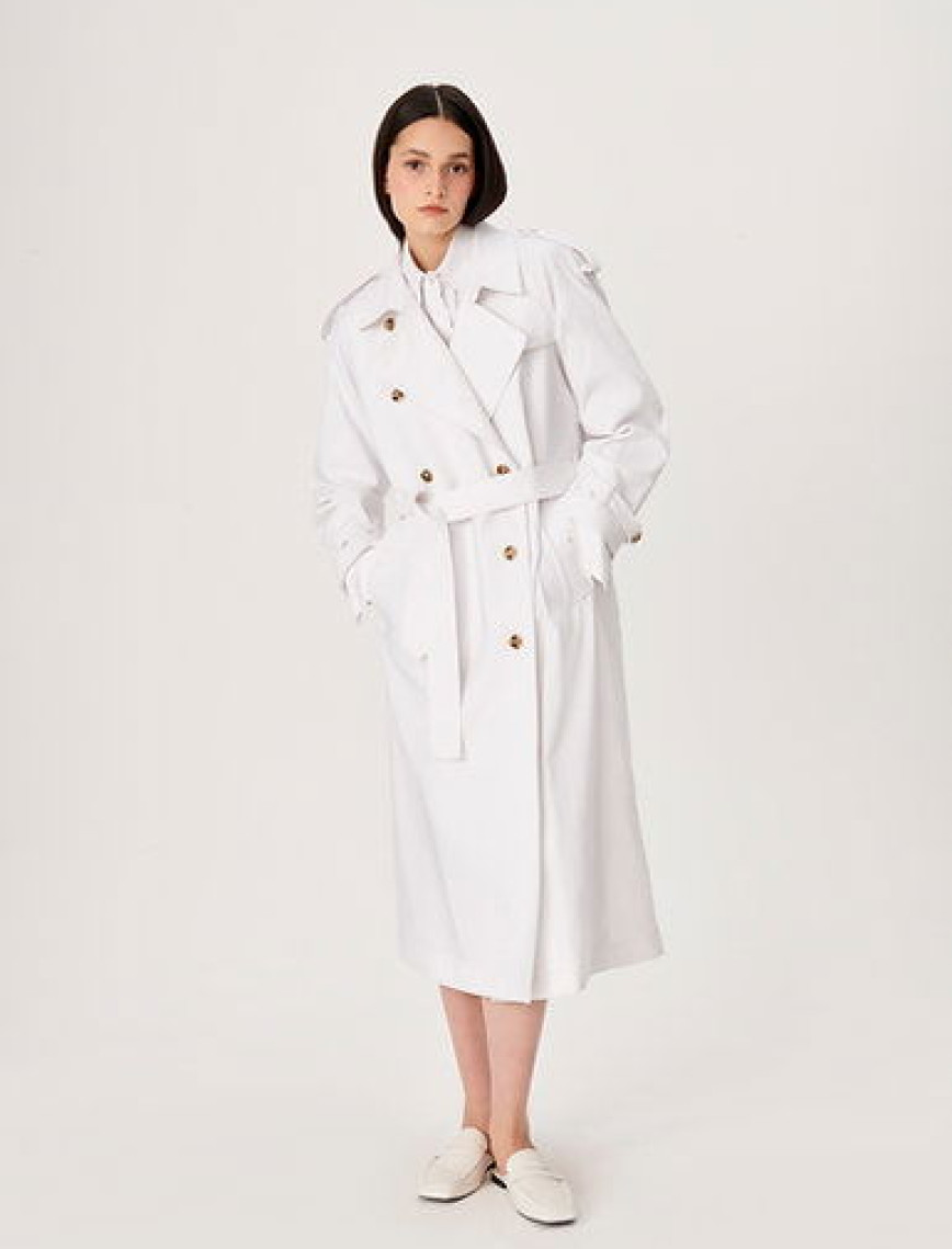 Wabi Sabi Kadın Beyaz Vento Trençkot Wabi Sabi Kadın Beyaz Vento Trençkot