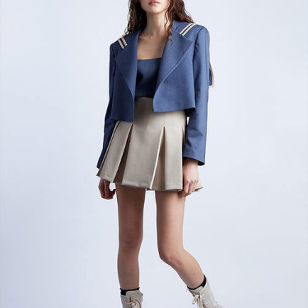 Wabi Sabi Kadın Bej Sail Pilikaşe Etek