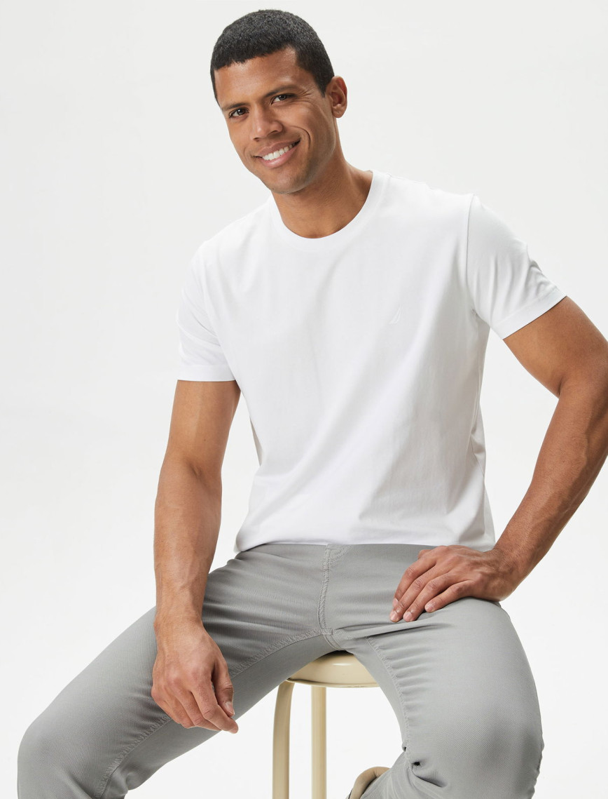 Nautica Erkek Beyaz Standart Fit T-Shirt Nautica Erkek Beyaz Standart Fit T-Shirt