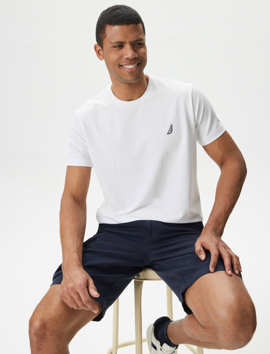 Nautica Erkek Beyaz Standart Fit T-Shirt Nautica Erkek Beyaz Standart Fit T-Shirt