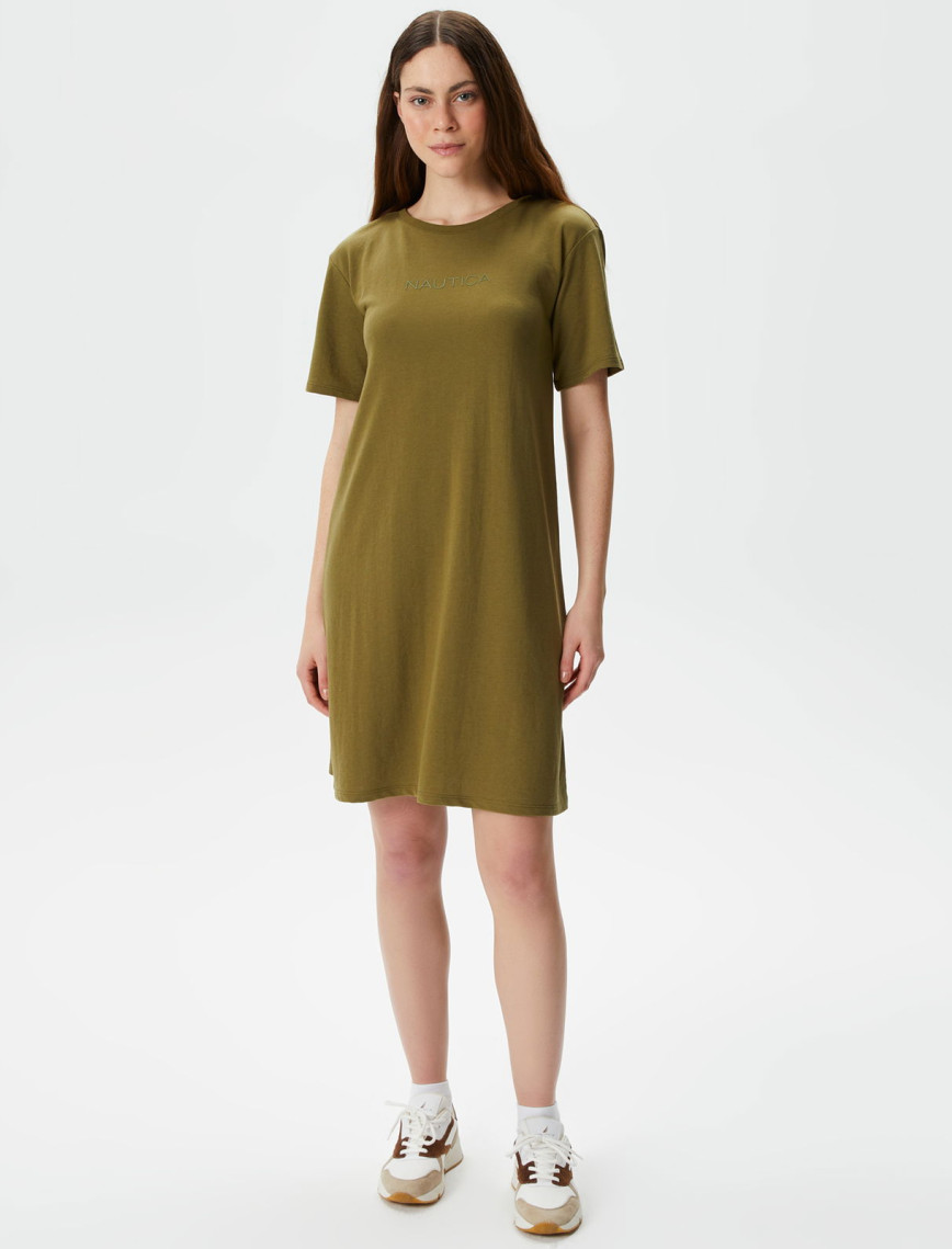 Nautica Kadın Yeşil Relaxed Fit Kısa Kollu Elbise Nautica Kadın Yeşil Relaxed Fit Kısa Kollu Elbise