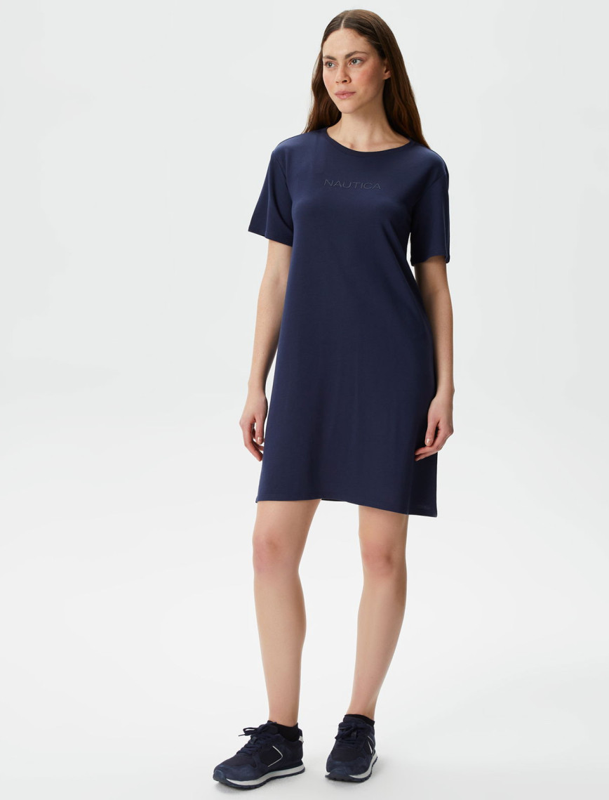 Nautica Kadın Lacivert Relaxed Fit Kısa Kollu Elbise Nautica Kadın Lacivert Relaxed Fit Kısa Kollu Elbise