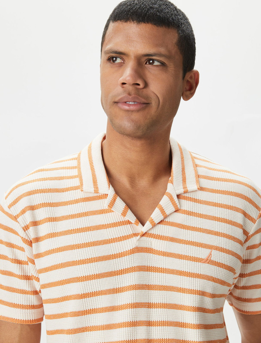 Nautica Erkek Turuncu Classic Fit Kısa Kollu Çizgili Polo Nautica Erkek Turuncu Classic Fit Kısa Kollu Çizgili Polo