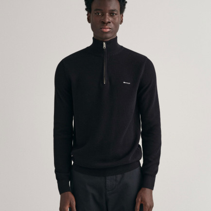 GANT Erkek Siyah Regular Fit Yarım Fermuarlı Kazak GANT Erkek Siyah Regular Fit Yarım Fermuarlı Kazak