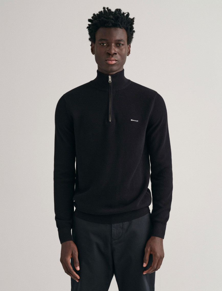 GANT Erkek Kırmızı Regular Fit Yarım Fermuarlı Kazak GANT Erkek Kırmızı Regular Fit Yarım Fermuarlı Kazak